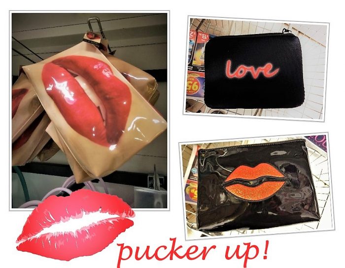 kissy kissy make up bags! Good place to store your lipstick!