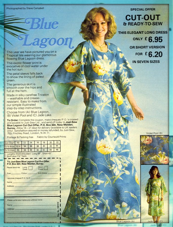 From Women's Weekly 4th June 1977... A 'Blue Lagoon dress!