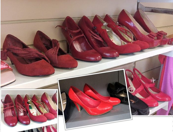 The 'abandoned' red shoes the Charity shop...Now you know where to go…